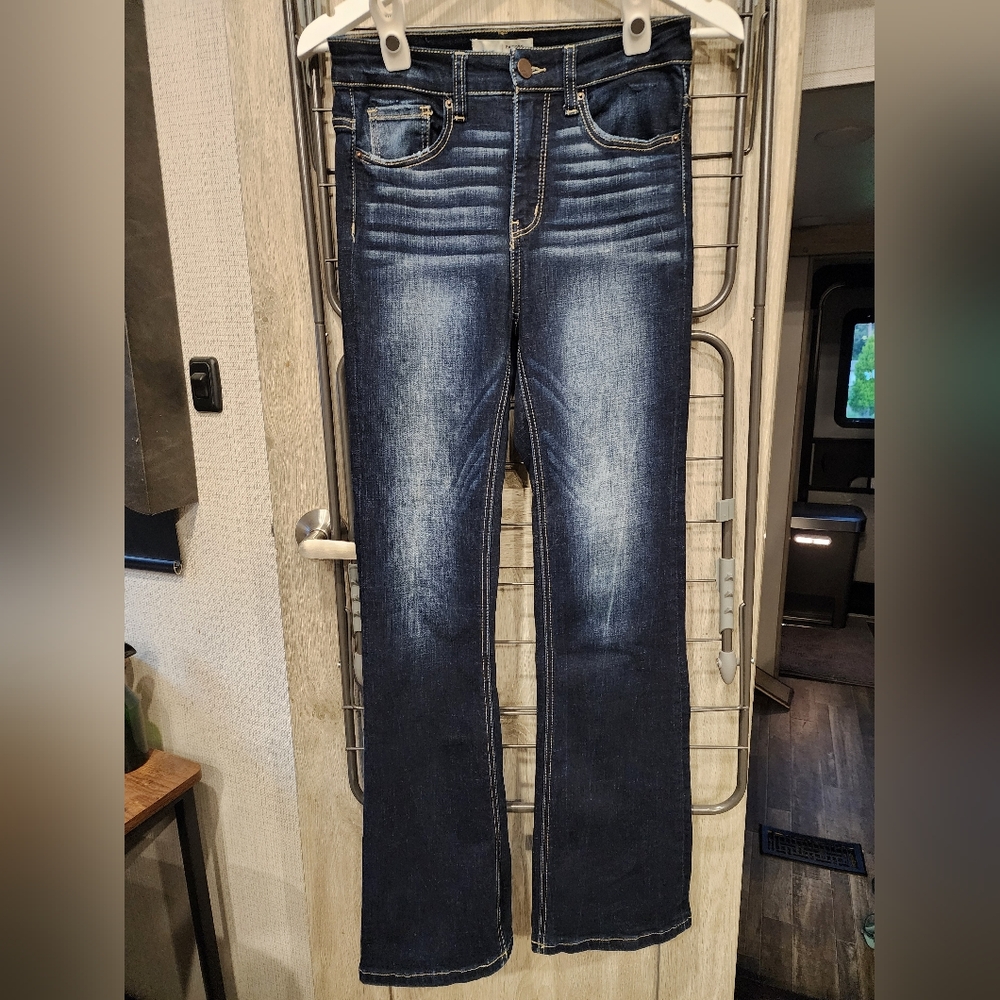 BKE Buckle Parker Boot Stretch Jeans Teeter High Rise Teeter Dark Sz 24 - Picture 11 of 16